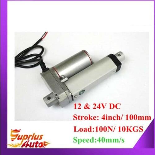 12/ 24V DC 100N/10KGS Force Mini Linear Actuator With High Speed 40mm/s 4inch/ 100mm Stroke
