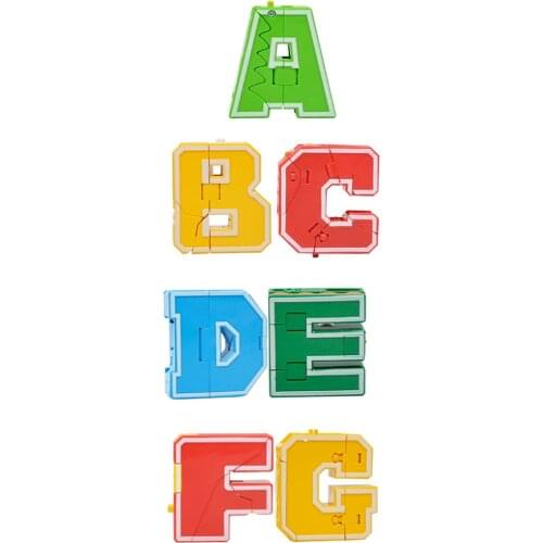 7Pieces Alphabet Robot Transform Action Figure Toy for Kids ABC