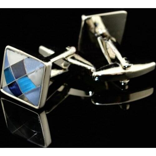 Free shipping Stone Cufflinks blue color square stone design hotsale copper material cufflinks whoelsale&retail