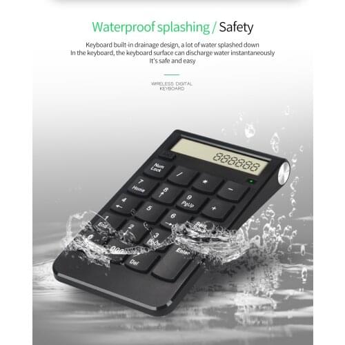 Wireless 2.4G Usb Number Calculator with Digital Display Rechargeable One Handed 19 Keys Numeric Smart Keypad Hot Sale Newest