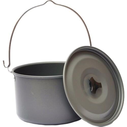 Aluminum Alloy Kettle Portable Outdoor Boil Water Hanging Pot Hot Soup Coffee Tableware for Mountaineering Camping