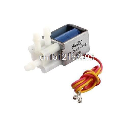 DC 6V 3 Way 4mm Connector Gas Magnet Solenoid Electromagnet Valve
