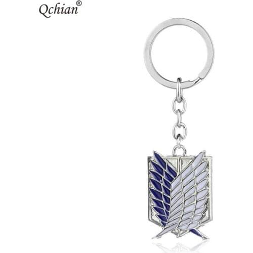 Attack on Titan Alloy Shield Double Wings Jewelry Pendant Cosplay Decorative keychain