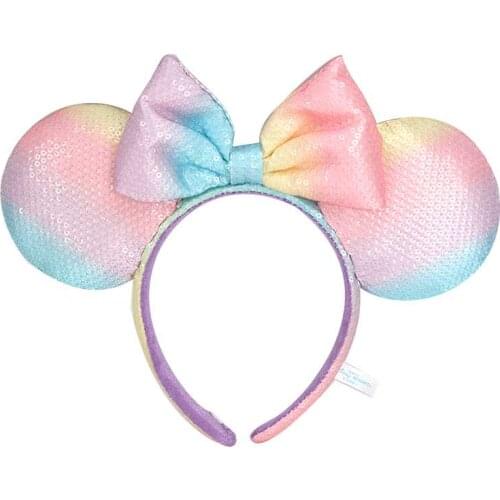 Brand original rainbow color ear sequins Princess Headband Party Dress Up EARS COSTUME Cosplay Plush Adult/Kids Gift