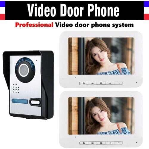 7 inch Video Door Phone Kit video doorbell Intercom System 1000TVL IR Night Vision Camera wired Home Video Intercom 2-Monitor