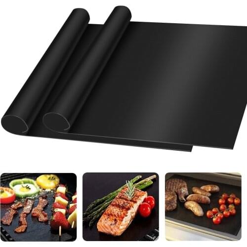 4Pcs Non-stick BBQ Grill Mat 40*33cm Baking Mat Cooking Heat Resistance Grilling Sheet Outdoor BBQ Accessories For Party