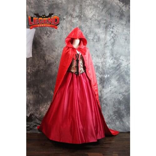 Once Upon a Time Little Red Riding Hood Costume cloak medieval vintage costume dress custom made
