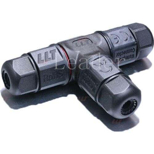 M20 -/2pins 3Pins 250V 25-30A Waterproof IP68 Male And Female Electrical Connector Cable Size 10mmsq T-shaped 2-way Solar