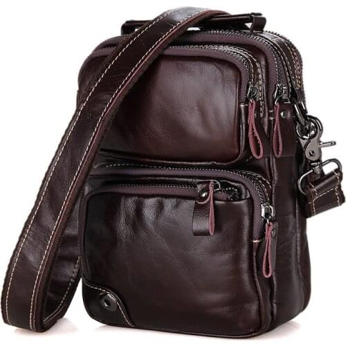 Fashion Messenger Bag Mens Shoulder Genuine Leather bags Flap Small male man Crossbody bags for men natural Real Leather bag