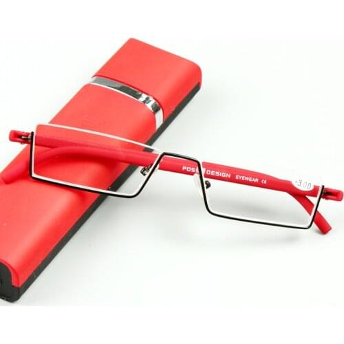 BCLEAR Fashion Unisex Half Rim Reading Eyeglasses Vintage Black Red Men Women Presbyopia Eyewear Unique Design Readers Glasses