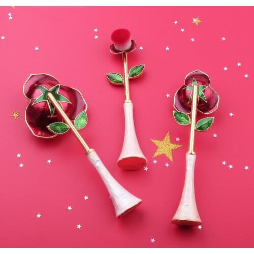 Rose Flower Makeup Brushes Set Beauty and the beast Eyebrow Foundation Powder Make Up Brush Beauty Tool Kit gift