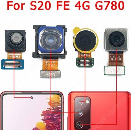 Original Front Back Camera For Samsung Galaxy S20 FE 4G Lite G780 Rear Backside Frontal Camera Module Replacement Spare Parts