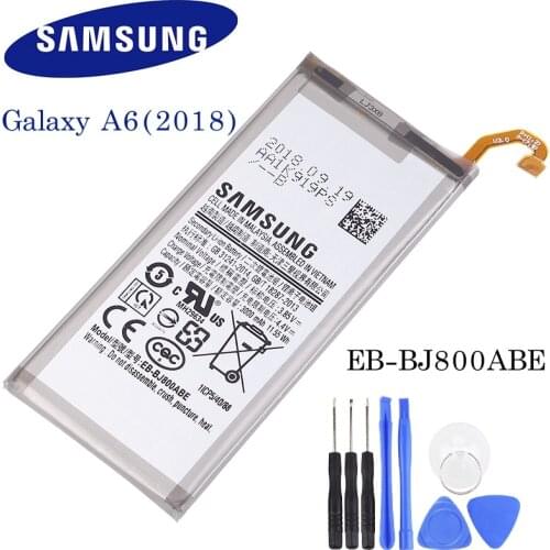 Samsung Original Battery EB-BJ800ABE For Samsung Galaxy A6 (2018) SM-A600 A600F For Galaxy J6 J600F Batteria 3000mAh
