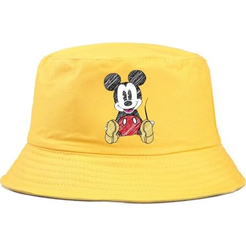 Panama Bucket Hat Men Women Disney Minnie Mickey Print summer Hat Hip Hop Fishing Fisherman Hat FOR BOY GIRLS