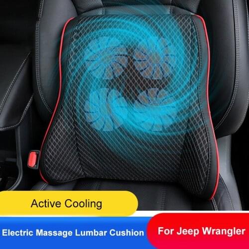 QHCP Car Electric Seat Massage Waist Support Comfortable Cigarette Lighter Household Plug Fits For Jeep Wrangler JL JK 2007-2020