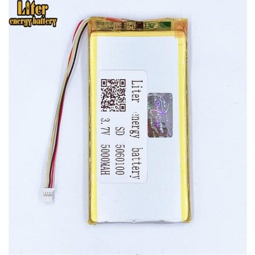Plug 1.0-4P 5060100 3.7V 5000mAh tablet pc 7 inch MP4 MP5 rechargeable Li-polymer battery Li-po battery