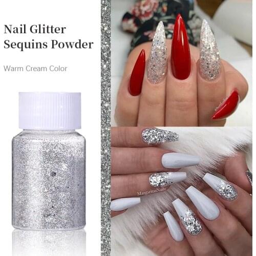 Silver Gold Nail Glitter Mixed Shape Sequins Laser Sparkly Flakes Slices Palliette Manicuring Nails Art Decoration
