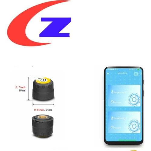Motorcycle TPMS 2 Sensor Tire Pressure Monitoring System BT4.0 For Android / iOS Tyre Pressure Monitor System Tpms