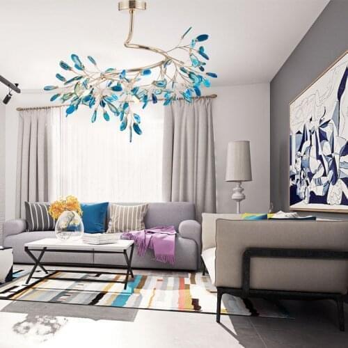 Modern Natural Agate chandelier colorful tree branch chandelier beautiful elegant pink/green/purple/orange Chandelier lighting