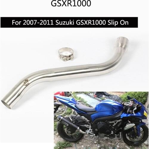 Delete Catalyst ) Mid Pipe for Suzuki GSXR1000 2007-2011 Exhaust Pipe Slip On 51 mm Motorcycle Exhaust Tail Pipe Middle Pipe