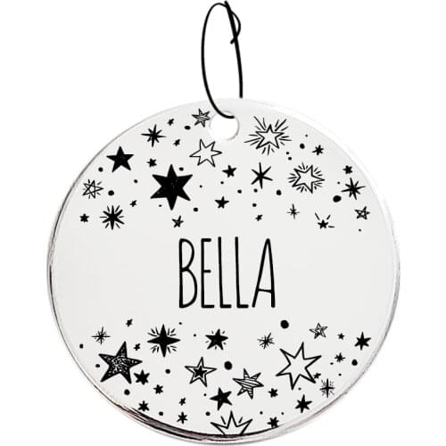 002 Cat Dog ID Tag Personalized Custom for Pets Collar Name A Sky Full of Stars Front and Back Engraving