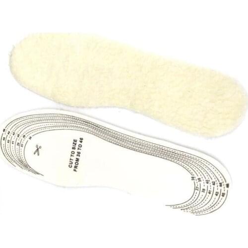 1 pair Cut Size Unisex Men Women Winter Warm Soft Wool Winter Shoe Insole Pad