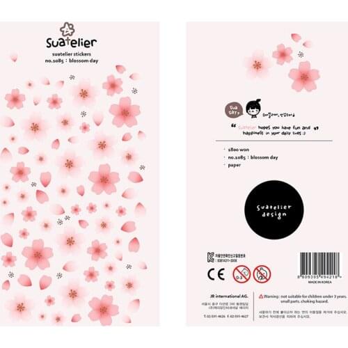 1 Pc Flower Cherry Blossom Decorative Stickers PVC Scrapbooking Korean Stationery Planner Stickers