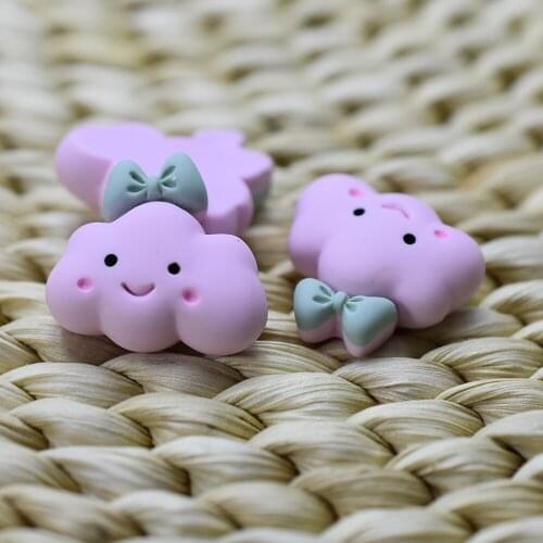 1pcs/lot resin flat back simulation cloud with bow 22mm Embellishment DIY Phone Decoration