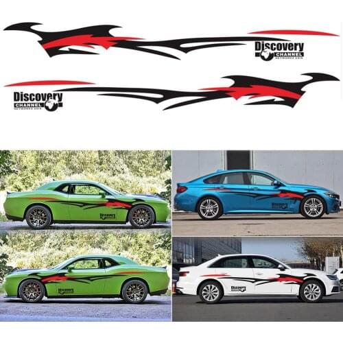 2PCS New fire totems ethylene gm car stickers fashionable stripe side graphics flame decals car accessories