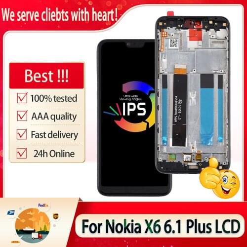 5.8" Original For Nokia X6 6.1 Plus Display Touch Screen With Frame For Nokia X6 TA-1099 TA-1116 TA-1103 TA-1083 LCD Replacement