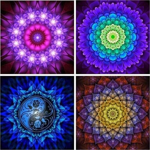 EverShine DIY Diamond Mosaic Mandala 5D Diamond Painting Full Square Flowers Cross Stitch Rhinestones Art Bead Embroidery Gift