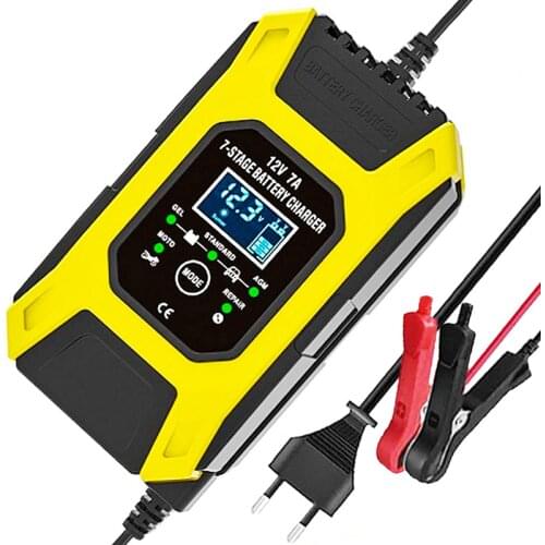 Automatic Charger 7A 12V 7-Stage Smart Fast Battery Charger Car Motorcycle Pulse Repair Charger Lead Acid Battery Charger