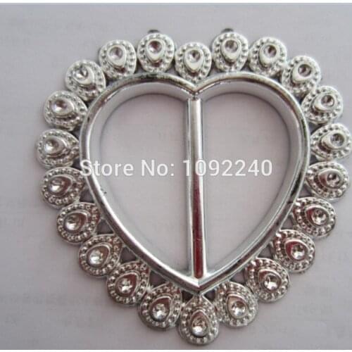 Free shipping HEART SHAPE plastic buckle(100pcs/lot) for wedding cover chair spandex decoration/buckles for band and sash