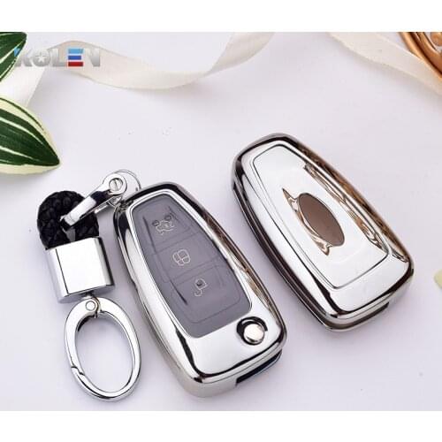 Plating TPU+PC Car Remote Key Case Holder Cover For Ford Focus 2 3 MK2 MK3 ST RS Ecosport Ranger C-Max S-Max Fuga Escape Fiesta