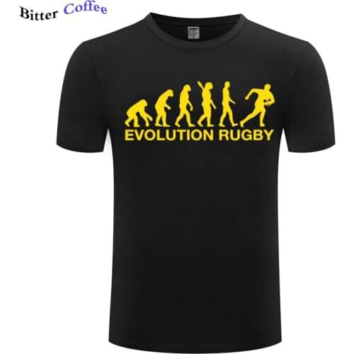 Evolution Rugbying Printed NEW Cotton T Shirts Men Casual Short Sleeve O-neck T-Shirt Funny Hip Hop Mens Sporting Tops Tees