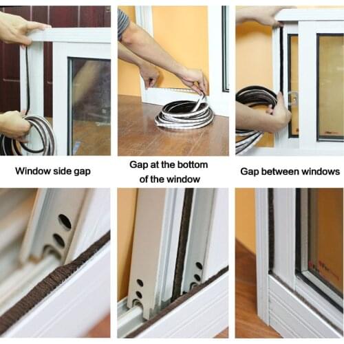 1 Brush Strip Self Adhesive Wind-proof Home Door Window Sealing Strip Draught Excluder Brush Weather Strip Seal Tape Strip