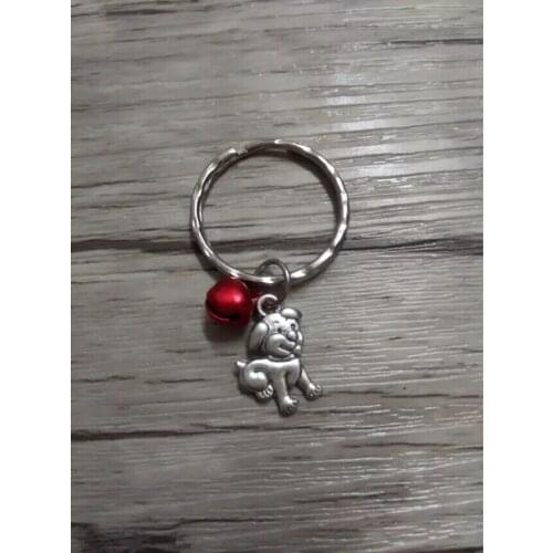 Small Dog baby&Copper Bell Vintage Silvers Dog Paw Charms Mixed Keychain For Keys Ring Key Chain DIY Accessories 20pcs D266