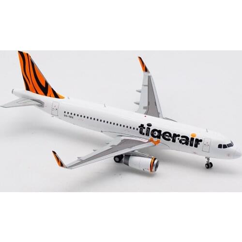 1:200 Scale A320 9V-TRX TigerAir Singapore Airline Aircraft 320 Plane Model Airplanes Collectible Show Model Metal Diecast Toy