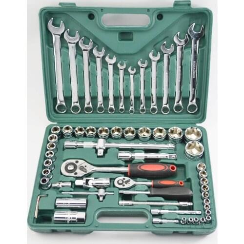 61PCS Ratchet Socket Wrench Key Set Car Repairing Tool Kit Chrome Vanadium Steel Universal Combination Spanner For Car Ship