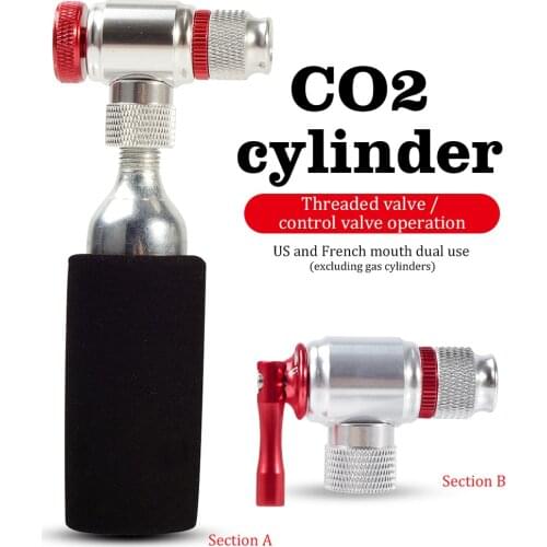 Portable Mountain Bike CO2 Cylinder Pump Gas Nozzle Bicycle Fast Inflator Inflatable Head Adapter for Schrader/Presta Valve