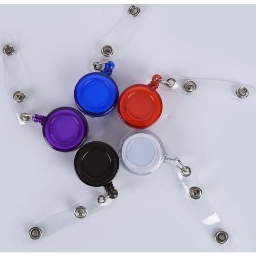 One Piece Retractable Pass ID Card Badge Holder Reel Pull Key Name Tag Card Holders Recoil Reels Outdoor Tools 5 Colors