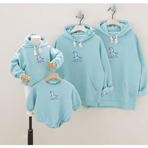 Autumn New Family Matching Outfit Cartoon Long Sleeve Blouse Family Look Fashion Cartoon Hoddie Mom and Me Clothing CL603