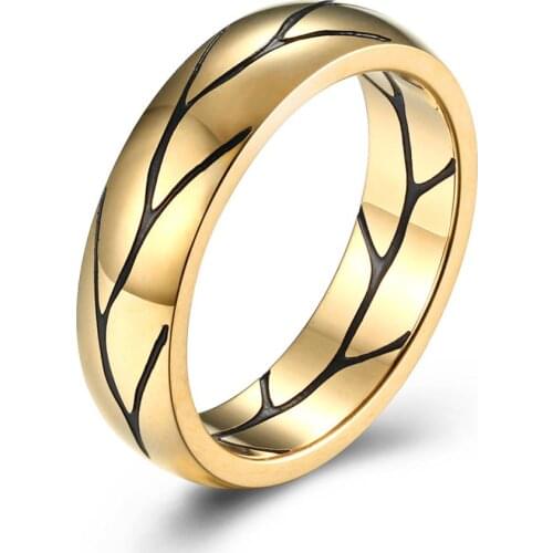 Simple Crack Trendy Ring 316L Stainless Steel for Men Wedding Anniversary Loves Friends Rings Jewelry Wide 6mm