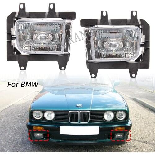 1 Pair Fog Lights for BMW E30 318i 318is 325i 325is 325e 325es 325iX Fog Light Assembly Front Bumper Fog Lamp Crystal Lens
