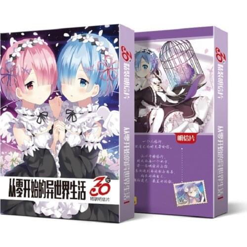30pcs Anime Cards Re:Life in a different world from zero Postcard Greeting Card Message Card Christmas Gift Toys for Children