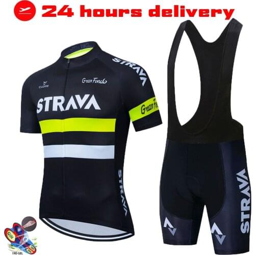 STRAVA Summer Pro Cycling Jersey Set Racing Bicycle Clothing Man Maillot Ropa Ciclismo MTB Bike Clothing Sportswear Cycling Set