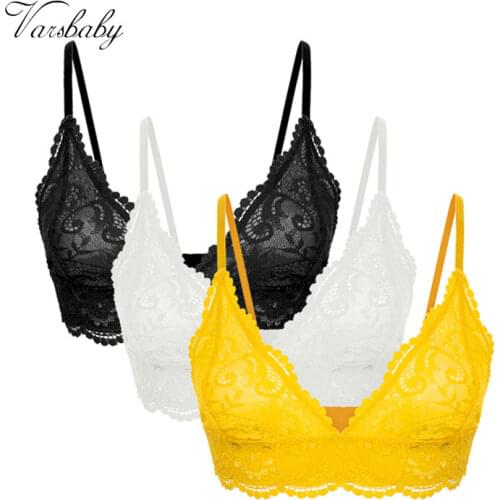 Varsbaby French style Comfortable underwear girl lace thin cup lace sexy soft bra 3pcs/lot