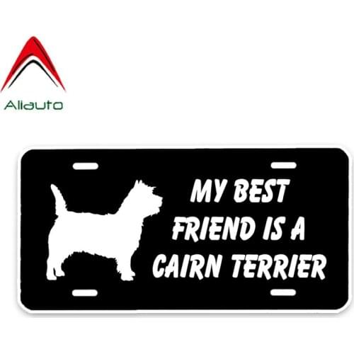Aliauto My Best Friend Is A Cairn Terrier Dog Sticker Waterproof Reflective Creative Decals Car Accessories Vinyl,15cm*7cm