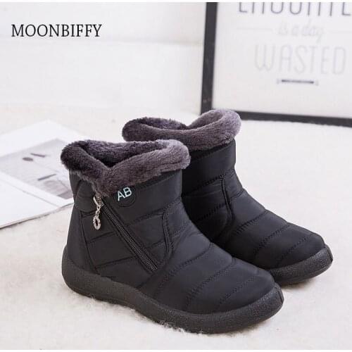 Women Boots Waterproof Snow Boots Female Plush Winter Boots Women Warm Ankle Botas Mujer Winter Shoes Woman Plus Size 43