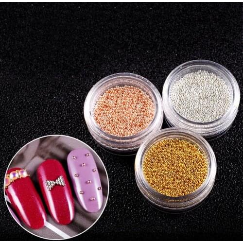 1 Box Alloy 3D Nail Art Micro Beads Studs for UV Gel Acrylic False Tips Manicure Decor Nails Art Accessories Manicure Tool